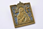 icon, the Mother of God (Strastnaya), copper alloy, 1-color enamel, Russia, 9.9 x 8.6 x 0.4 cm, 246...