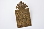 icon, Protection of the Mother of God, copper alloy, Russia, the 19th cent., 19.9 x 11.2 x0.3 cm, 27...
