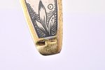 spoon, silver, 875 standard, 38.85 g, niello enamel, gilding, 16.5 cm, The "Severnaya Chern" factory...