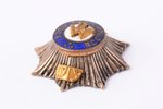 miniature badge, 2nd Ventspils infantry regiment (with motto "Visu par Latviju"), 2nd variation, Lat...