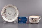 tējas pāris, porcelāns, M.S. Kuzņecova rūpnīca, roku gleznojums, Rīga (Latvija), Krievijas impērija,...