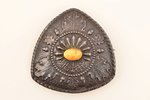 sakta, sudrabs, 875 prove, 14.75 g., izstrādājuma izmērs 6.7 x 6.7 cm, dzintars, 20 gs. 20tie gadi,...