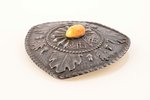 sakta, sudrabs, 875 prove, 14.75 g., izstrādājuma izmērs 6.7 x 6.7 cm, dzintars, 20 gs. 20tie gadi,...