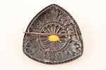 sakta, sudrabs, 875 prove, 14.75 g., izstrādājuma izmērs 6.7 x 6.7 cm, dzintars, 20 gs. 20tie gadi,...