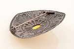 sakta, sudrabs, 875 prove, 14.75 g., izstrādājuma izmērs 6.7 x 6.7 cm, dzintars, 20 gs. 20tie gadi,...