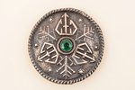 sakta, sudrabs, 875 prove, 16.41 g., izstrādājuma izmērs Ø 6.4 cm, 20 gs. 20tie gadi, Latvija...