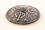 sakta, sudrabs, 875 prove, 16.41 g., izstrādājuma izmērs Ø 6.4 cm, 20 gs. 20tie gadi, Latvija...