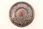 sakta, sudrabs, 875 prove, 13.09 g., izstrādājuma izmērs Ø 6.7 cm, 20 gs. 20tie gadi, Latvija...