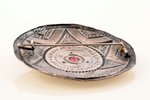 sakta, sudrabs, 875 prove, 13.09 g., izstrādājuma izmērs Ø 6.7 cm, 20 gs. 20tie gadi, Latvija...