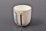kafijas pāris, porcelāns, autordarbs, roku gleznojums, gleznojuma autors - Zigfrīds Jurševskis, 20 g...