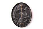 nozīme, Par ievainojumu, Trešais Reihs, 3. pakāpe, Vācija, 20.gs. 40ie gadi, 44.5 x 36.7 mm, 12.26 g...