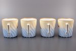 4 tējas pāri (liela izmēra), porcelāns, Carl Tielsch & Co., Vācija, Polija, 19. un 20. gadsimtu robe...