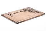 plāksnīte, sudrabs, 875 prove, izstrādajuma kopējais svars 96.30 g, 13.8 x 8.6 cm, 20 gs. 20tie gadi...