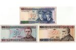50 liti, 10 liti, 20 liti, 3 banknošu komplekts, 1993 g., Lietuva, UNC...