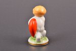 statuete, Puisītis ar sirdi, porcelāns, Rīga (Latvija), M.S. Kuzņecova rūpnīca, 1937-1940 g., 5.8 cm...