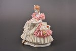 statuete, Dejotāja, Drēzdenes mežģīnes, porcelāns, Vācija, Unterweißbach, 20. gs. vidus, h 14.5 cm,...