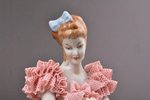 statuete, Dejotāja, Drēzdenes mežģīnes, porcelāns, Vācija, Unterweißbach, 20. gs. vidus, h 14.5 cm,...