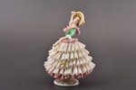 statuete, Dejotāja, Drēzdenes mežģīnes, porcelāns, Vācija, Gräfenthal, 20. gs. 2. puse, h 14.2 cm, m...