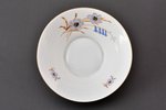 konfekšu trauks, ziedu motīvs, porcelāns, M.S. Kuzņecova rūpnīca, Rīga (Latvija), 1934-1936 g., Ø 14...