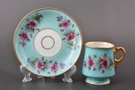 tējas pāris, porcelāns, M.S. Kuzņecova rūpnīca, Rīga (Latvija), Krievijas impērija, 1872-1887 g., Ø...