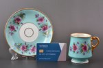 tējas pāris, porcelāns, M.S. Kuzņecova rūpnīca, Rīga (Latvija), Krievijas impērija, 1872-1887 g., Ø...