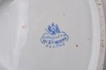 uzkodu servēšanas plate, porcelāns, M.S. Kuzņecova rūpnīca, Rīga (Latvija), Krievijas impērija, 1872...