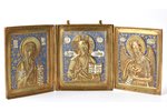 saliekama svētbilde, Jēzus Kristus ar Dievmāti un Jāni Kristītāju, vara sakausējuma, zeltījums, 2-kr...