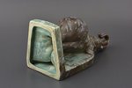 statuete, Zilonis (bukends), fajanss, Rīga (Latvija), M.S. Kuzņecova rūpnīca, 1934-1940 g., h 21.5 c...