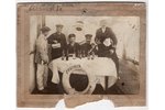 fotogrāfija, uz kartona, jūrnieku grupa, Krievijas impērija, 20. gs. sākums, 14.8х10.5 cm...