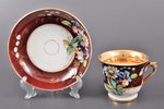 tējas pāris, porcelāns, M.S. Kuzņecova rūpnīca, roku gleznojums, Krievijas impērija, 1891-1917 g., h...