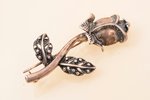 broša, sudrabs, 925 prove, 7.7 g., izstrādājuma izmērs 4.95 x 2.5 cm, 20. gs. 90tie gadi, Polija...