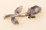 broša, sudrabs, 925 prove, 7.7 g., izstrādājuma izmērs 4.95 x 2.5 cm, 20. gs. 90tie gadi, Polija...
