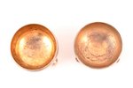 sālstrauku pāris, sudrabs, 84 prove, izstrādājumu kopējais svars 28.72 g, h 2-2.1 cm, Ø 3.4 cm, 1896...