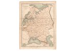 karte, Krievija Eiropā ar Kaukāzu, Londona: G.Virtue & Co, 19. gs. vidus, 32 x 25 cm, ieplēsts un lī...