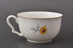 tējas pāris, porcelāns, Langebraun, Igaunija, 20 gs. 20-30tie gadi, h (tasīte) 5.3 cm, Ø (apakštasīt...