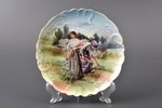 dekoratīvs šķīvis, pastorāla aina, porcelāns, M.S. Kuzņecova rūpnīca, Krievijas impērija, 1891-1917...