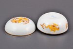 lādīte, porcelāns, Meissen, roku gleznojums, Vācija, 20 gs. 20-30tie gadi, h 5 x Ø 7.2 cm...