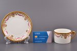 tējas pāris, porcelāns, Limoges, Francija, 20. gs. 1. puse, h (tasīte) 5.3 cm, Ø (apakštasīte) 13.8...