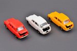 3 auto modeļu komplekts: replika, Moskvič 403, plastmasa, Krievija...