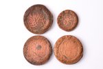 4 monētu komplekts, 1759.-1773. g., varš, Krievijas Impērija, kopējais svars 173.3 g...