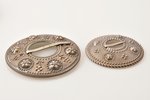 komplekts, 3 saktas, metāls, izstrādājuma izmērs Ø 10.7 / 9 / 7.3 cm, 20 gs. 50tie gadi, Latvija...