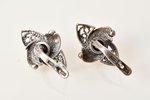 auskari, sudrabs, 925 prove, 5.83 g., izstrādājuma izmērs 2.1 x 1.5 cm, PSRS...