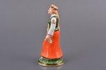 statuete, Tautu meita, porcelāns, Rīga (Latvija), M.S. Kuzņecova rūpnīca, 1937-1940 g., h 12 cm, pir...