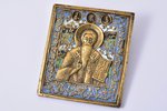 ikona, Svētais Antipijs, vara sakausējuma, 4-krāsu emalja, Krievijas impērija, 19. gs., 10.5 x 9.1 x...
