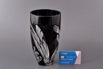 vāze, Iļģuciema stikla fabrika, divkrāsains stikls, Latvija, PSRS, 20 gs. 50tie gadi, h 20.3 cm...