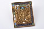 ikona, Jēzus Kristus tronī, vara sakausējuma, 6-krāsu emalja, Krievijas impērija, 19. gs., 12.9 x 10...