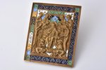 ikona, Jēzus Kristus tronī, vara sakausējuma, 6-krāsu emalja, Krievijas impērija, 19. gs., 12.9 x 10...