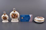 parfimērijas komplekts, 3 priekšmeti, porcelāns, Rīgas porcelāna rūpnīca, roku gleznojums, formas au...