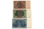 3 banknošu komplekts: 20 reihsmarkas (1929), 50 reihsmarkas (1933), 100 reihsmarkas (1935), Vācijas...