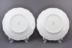deserta šķīvju pāris, porcelāns, M.S. Kuzņecova rūpnīca, Rīga (Latvija), 1937-1940 g., Ø 18.7 cm, ot...
